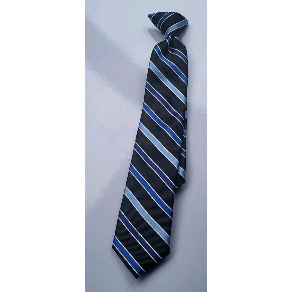 chaps‎ boys clip on tie blue stripes easter dressy
